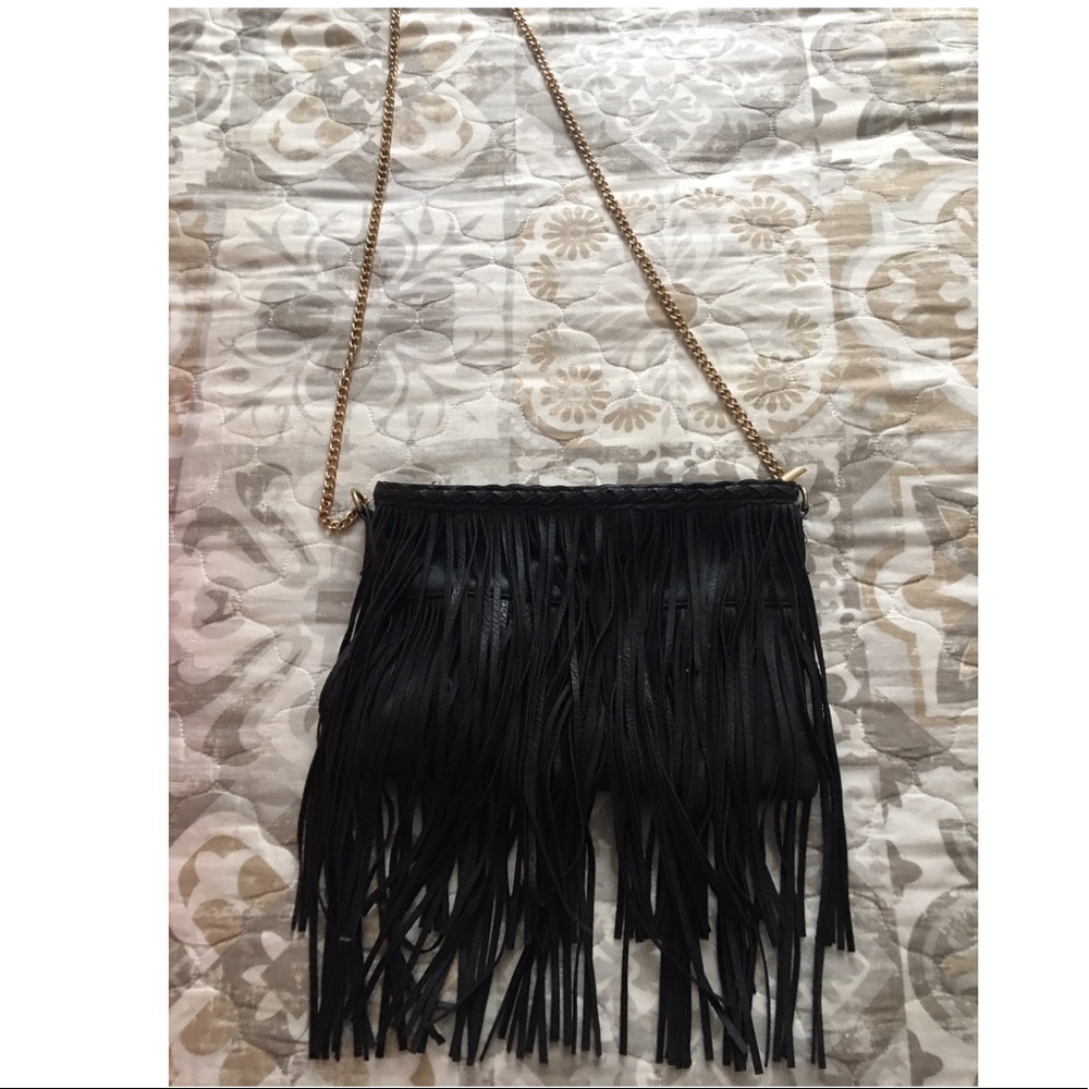 Faux Leather | Fringe | Black | Trendy | Bag